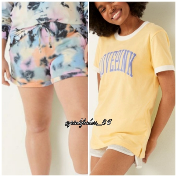 VS PINK RINGER TEE & HERITAGE SHORTS SET - Picture 2 of 14